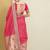 Magenta magenta & gold-toned ethnic motifs sequinned silk blend banarasi saree