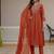 Embroidered viscose silk kurta with pant & dupatta set for women