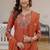Embroidered viscose silk kurta with pant & dupatta set for women