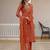 Embroidered viscose silk kurta with pant & dupatta set for women