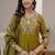 Embroidered viscose silk kurta with pant & dupatta set for women
