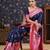 Navy blue woven design baluchari saree