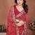 Red embroidered sarees with blouse piece