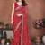 Red embroidered sarees with blouse piece