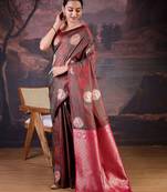 Green woven design banarasi saree