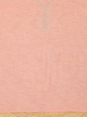 embroidered linen unstitched dress material 4