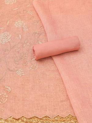 embroidered linen unstitched dress material 5