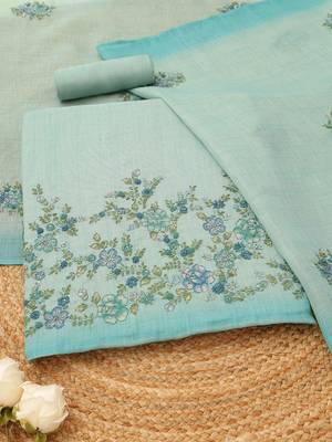 printed linen unstitched dress material 1