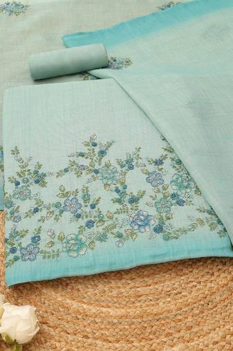printed linen unstitched dress material