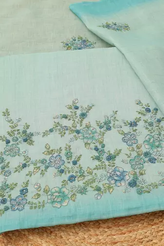 printed linen unstitched dress material