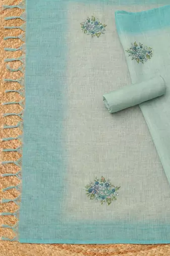 printed linen unstitched dress material