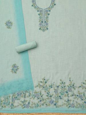 printed linen unstitched dress material 5