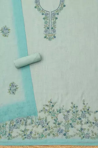 printed linen unstitched dress material