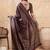 Black ethnic motifs digital printed silk blend saree with unstitched blouse