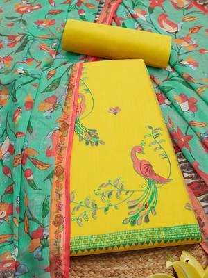 floral embroidered unstitched dress material 1