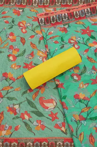 floral embroidered unstitched dress material