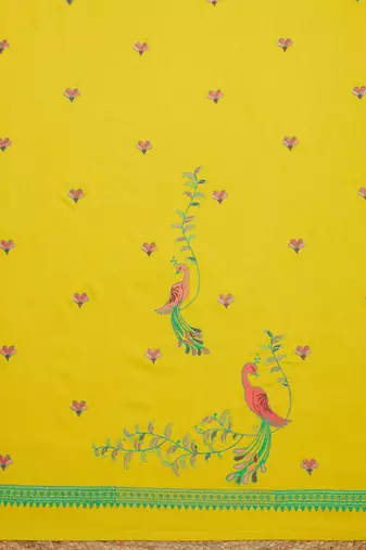 floral embroidered unstitched dress material
