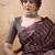 Black ethnic motifs digital printed silk blend saree with unstitched blouse