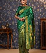 Green woven design banarasi saree
