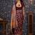 Burgundy floral woven design zari banarasi saree