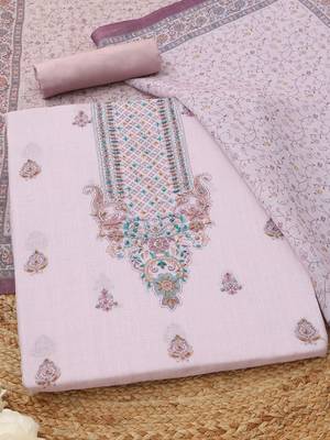 printed linen unstitched dress material 1