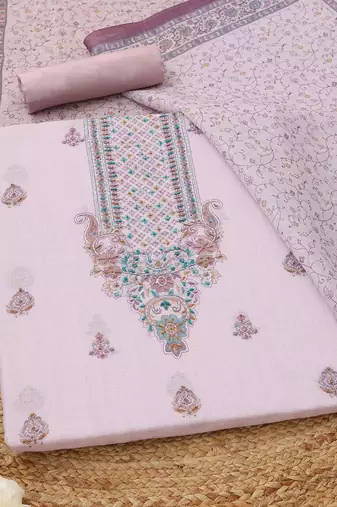 printed linen unstitched dress material
