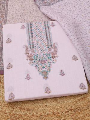 printed linen unstitched dress material 2