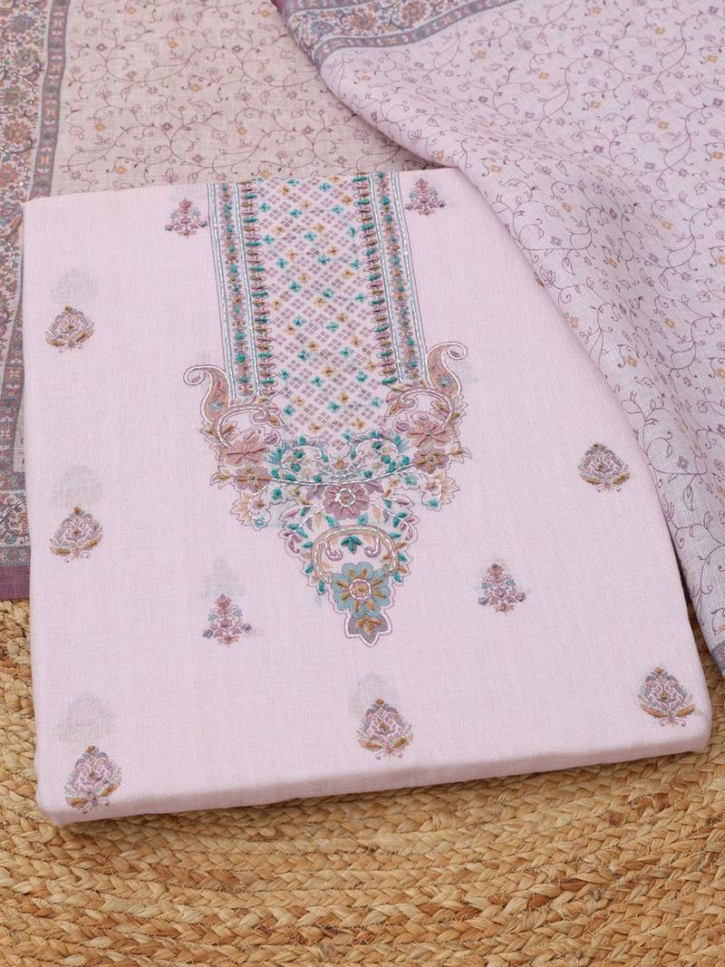 printed linen unstitched dress material