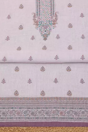 printed linen unstitched dress material