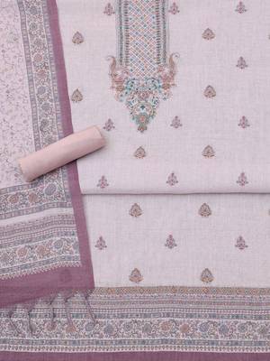 printed linen unstitched dress material 5