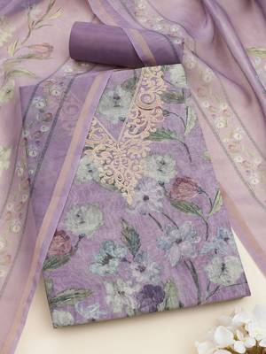 floral printed unstitched dress material 1
