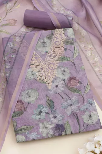 floral printed unstitched dress material
