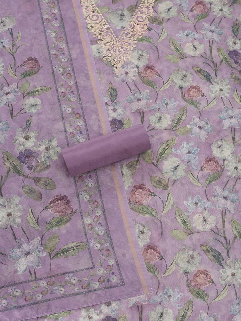 floral printed unstitched dress material