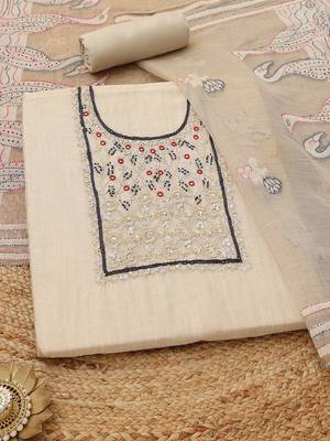 embroidered unstitched dress material 1