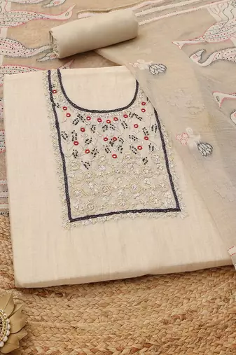 embroidered unstitched dress material