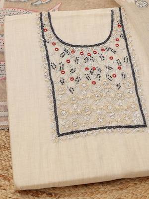 embroidered unstitched dress material 2