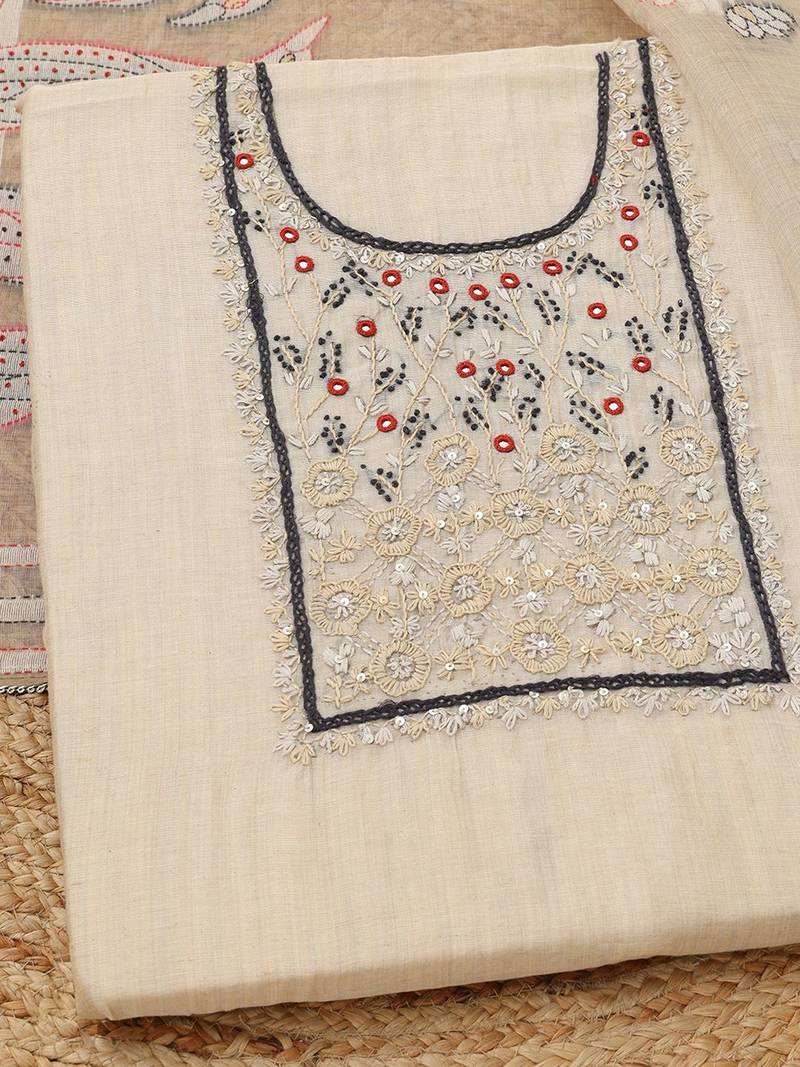 embroidered unstitched dress material