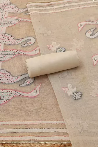 embroidered unstitched dress material