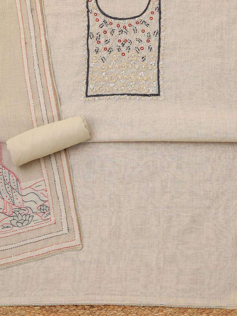 embroidered unstitched dress material