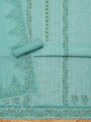 printed linen unstitched dress material 2