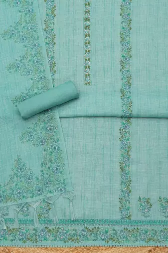 printed linen unstitched dress material