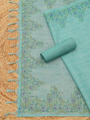 printed linen unstitched dress material 5