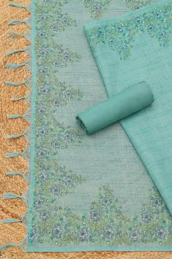 printed linen unstitched dress material
