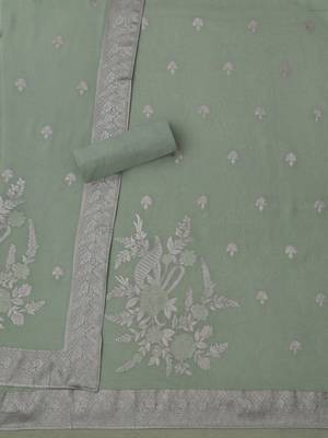 embroidered unstitched dress material 2