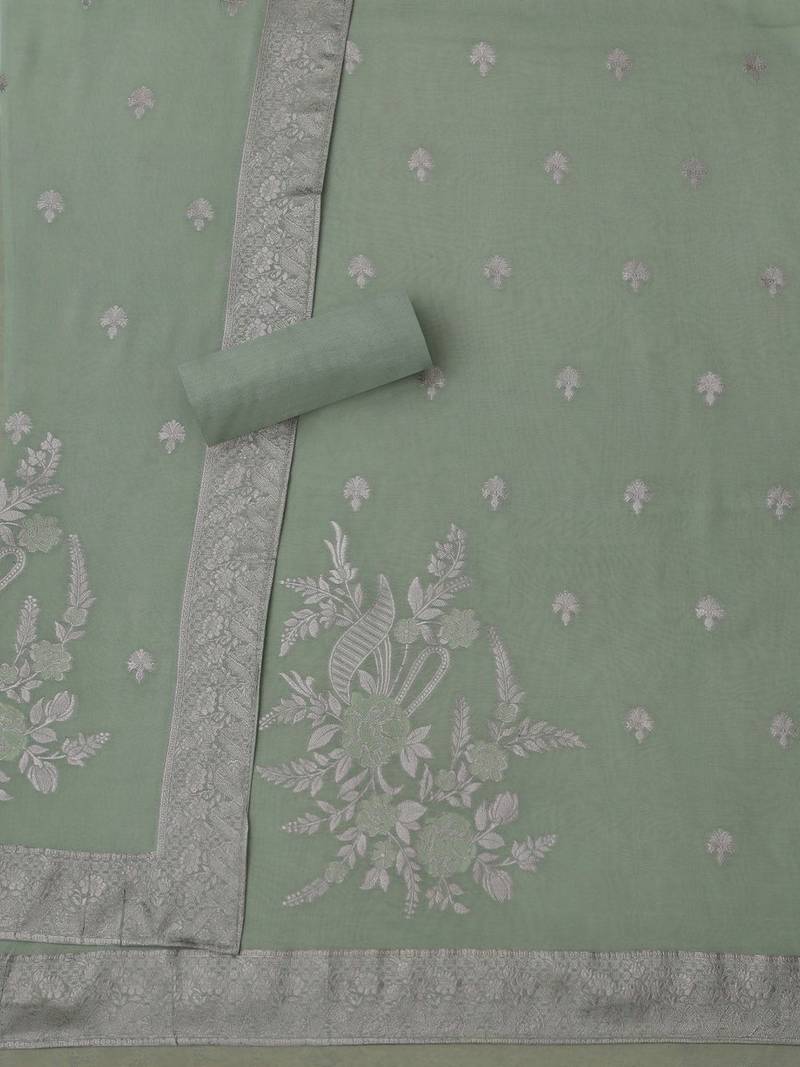 embroidered unstitched dress material