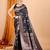 Black zari woven design banarasi saree with unstitched blouse