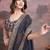 Black bandhani design embroidered saree with blouse piece