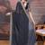 Black bandhani design embroidered saree with blouse piece