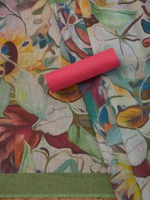 embroidered linen unstitched dress material 3