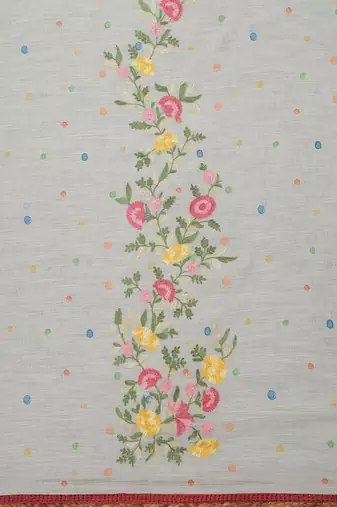 embroidered linen unstitched dress material